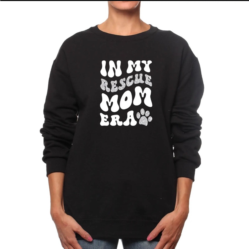 Rescue Dog Mom Era Crewneck Sweatshirt Dog Sweater Holiday Pet Lovers Gift Swift
